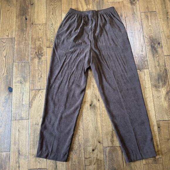 Alfred Dunner Pull On Trouser Pants Womens 14 Relaxed Taper Elastic Waist Brown - Picture 6 of 6